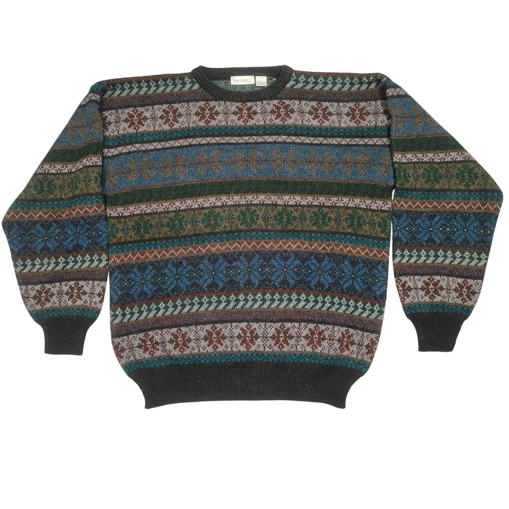 Brian MacNeil Sweater Mens 2XT VTG Fair Isle Wool Blend Multi Color Knitwear